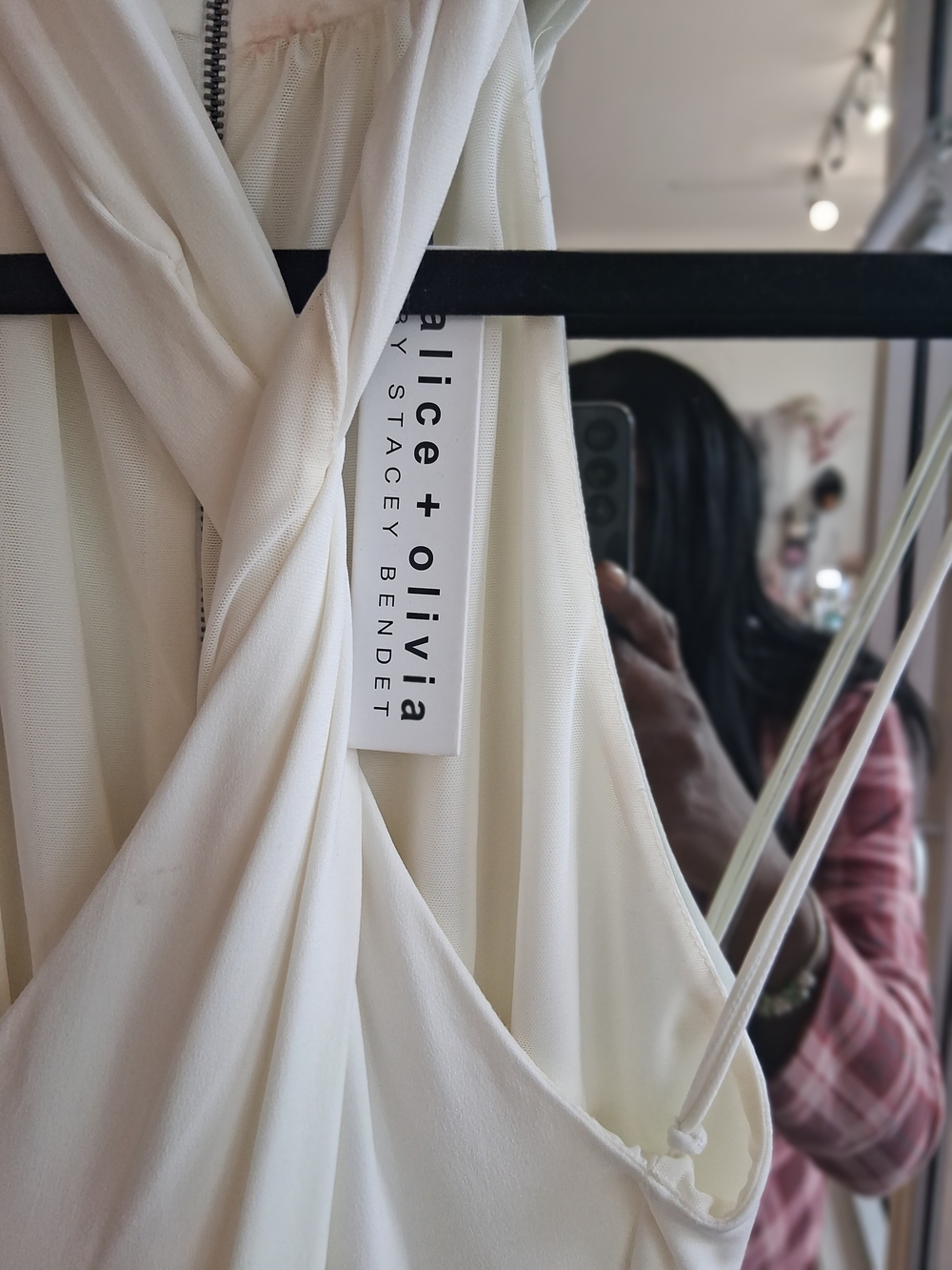 Alice + Olivia Cream Halter Maxi Dress with Twisted Neck - Picture 3 of 6